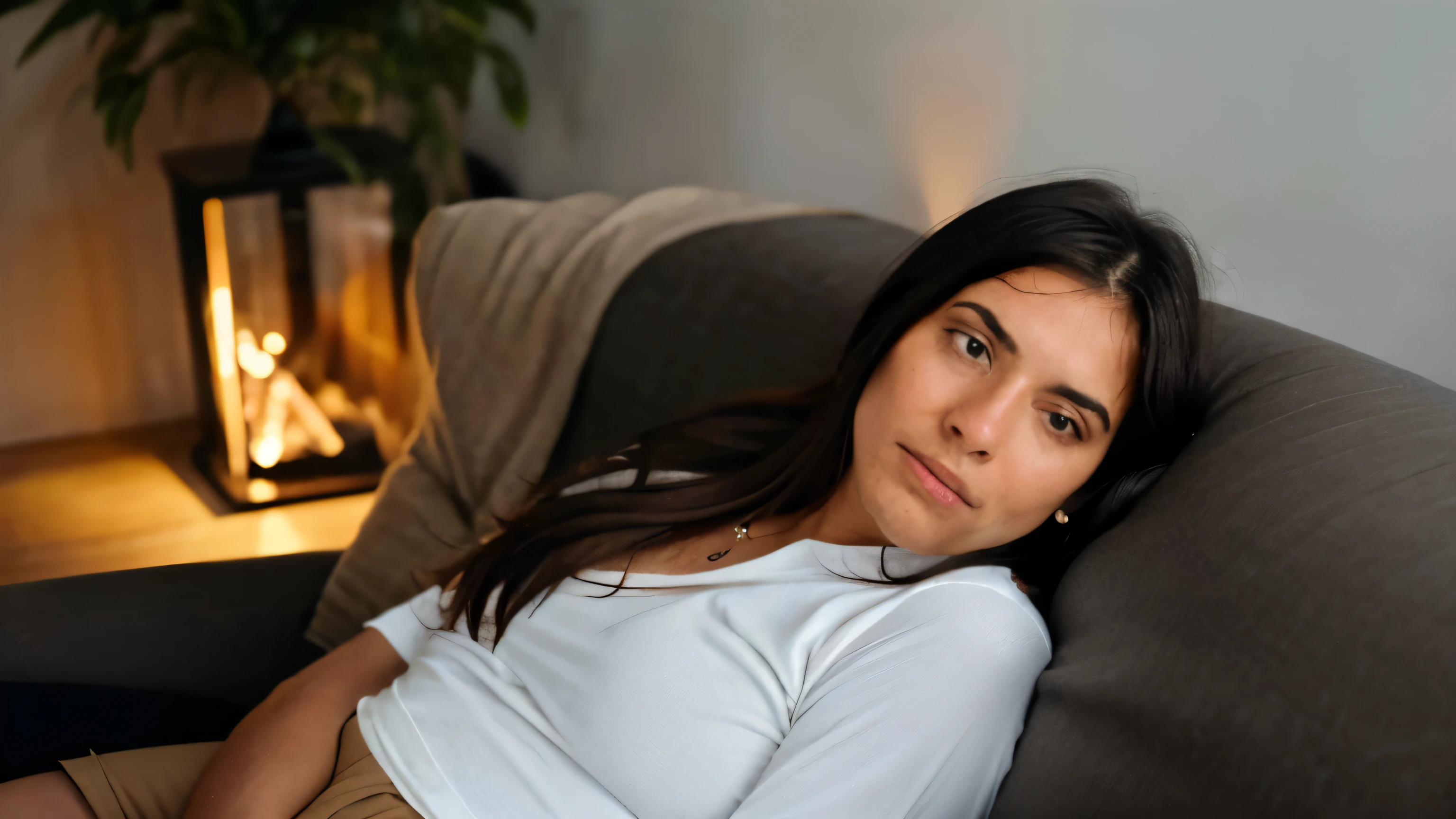 ((best qualityer)), ((work of art)), (detailded),/imagine prompt: Arturo, with a tense expression, tells Claudia about her discovery: "I met a woman, Loredana. ella... she had an affair with Jonathan." Claudia, sitting not sofa, listen carefully, his impassive face, but your eyes revealing surprise and pain. The environment is silent, capturing the intensity of the moment. --seed 7582645, 4829531