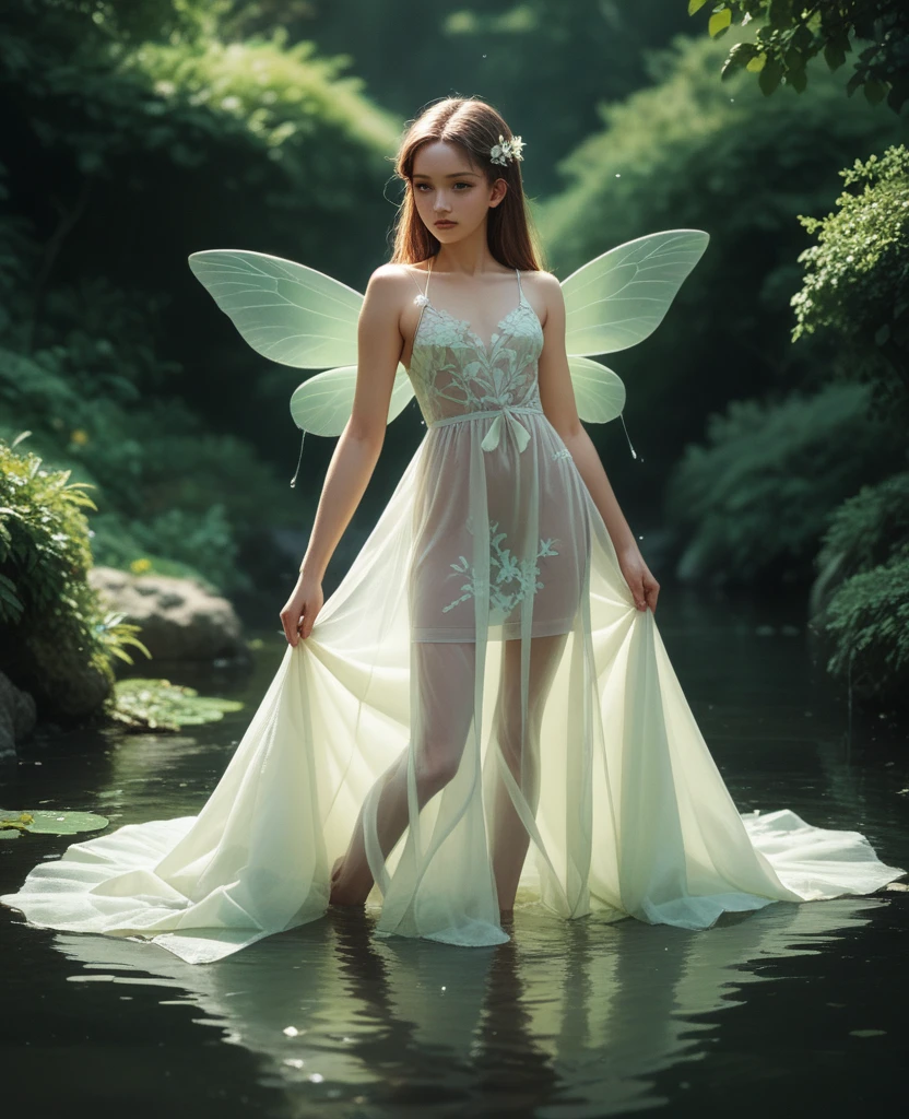 Two fairies playing by the water、See-through dress、Easygoing