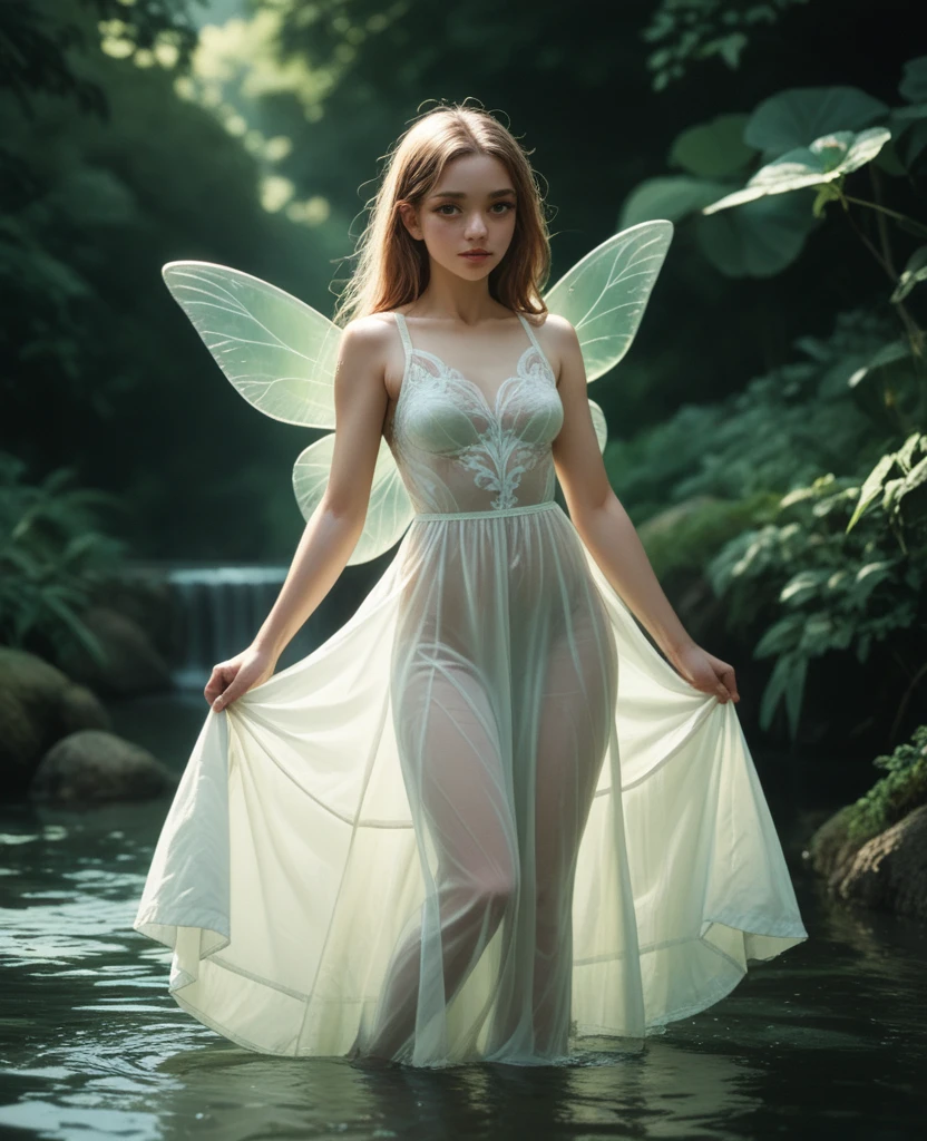 Two fairies playing by the water、See-through dress、Easygoing