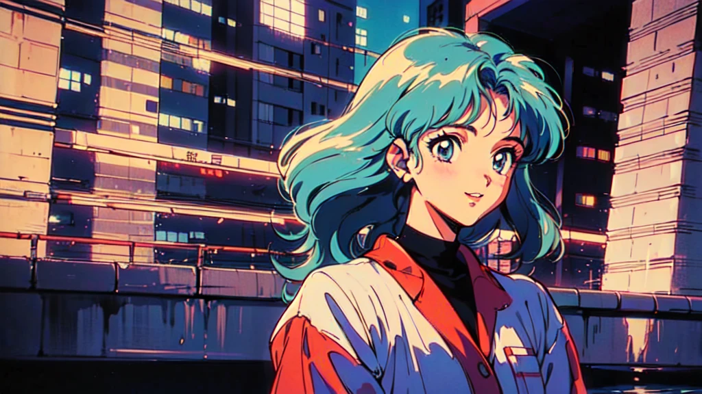 (80's, Retro, City Pop:1.5), (Album cover), (masterpiece, Highest quality, Intricate details), (anime, figure), (pastel colour:1.3), Best Photo Poses, Dynamic Angle,
girl, alone, smile, A perfect eye for detail, Delicate face,
City scene, City of night, Tokyo, High Fashion, 