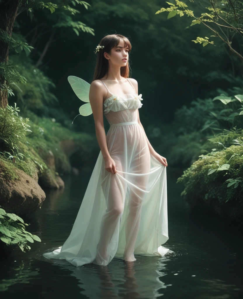 Two fairies playing by the water、See-through dress、Easygoing