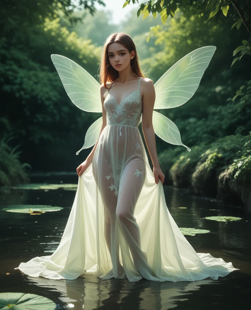 Two fairies playing by the water、See-through dress、Easygoing