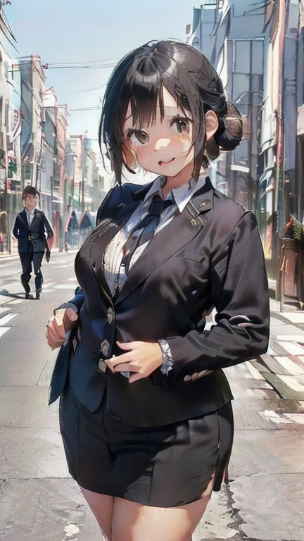 (must be follow these prompts:2.2),masterpiece,best quality,extremely detailed,(in her clothing:3.0),(in her formal styled business suit clothing:2.6),(adorable expression:2.5),(usual face:2.2),(displayed one girl on single picture:2.4),(black hair:2.1),(A short, slightly plump new employee in a business suit working in modern Tokyo:2.2),(The new employee is short and wears a business suit that looks ready to burst.:1.8),(A cute moan like a young girl:2.1),(その新入社員はInnocent faceをしていてとても可愛い:1.9),(The new employee is wearing a business suit that has been stained with a slightly brownish-yellowish stain from a previous .:1.8),(The new employee&#39;s breasts, covered by her business suit, are bulging out due to her strong sexual desire.:1.9),(Lewd love juices dripping down the inner thighs of his dark grey trousers:2.1),(in her clothing massively ejaculated:2.1),(japanese frousy girl:1.7),(men's elected twangers were inserted her:2.3),(in her clothing massively ejaculated:2),(she was already stroked up to the depth intervaginal sensual spot:1.7),(notably buldged up her inner labia majora:2.6),(A young, shy moan:1.5),(big breasts in her clothing:2.2),(A new employee with a very innocent look while working in the office:2.3),(The new employee is short but has a slightly plump body.:1.9),(The crotch of his dark grey trousers is heavily discolored with love juice stains.:2.5),(The new employee is convulsing and dripping love juice from her pussy, which is hidden under her pants.:1.8),(The new employee&#39;s dark grey trousers, tightly encircling her plump thighs, are damp with lascivious secretions.:1.9),(The new employee endures the slush between his legs by keeping his dark grey trousers on tight.:2.5),(The corner of a young girl&#39;s body々A new employee whose entire body was toyed with by the lewd urges that wriggled wetly.:1.7),(A new employee who is always holding his crotch over his dark grey trousers:1.7),(A moan filled with childish embarrassment:1.5),(The new employee&#39;s suit-covered breasts and nipples are bulging with lust.:1.8),(The new employee&#39;s lewd body beneath her clothes is swelling slightly with her lascivious reaction.:1.6),(The new employee works very diligently.:2.5),(The new employee has short, thick legs.:1.6),(first time々New Employees:2.2),(she looks like japanese idol:2.3),(The dark grey trousers are made of a durable fabric that will never tear.:4.3),(Her bursting breasts are completely hidden under a dark grey office suit:1.8),(she looks like a ta:2.0),(All of this happened to the new employee himself, not anyone else.:2.1),(Slimy semen was leaking from the crotch area of his dark grey trousers.:1.6),(tough business suit:2.2),(Make sure to depict the face:5.3),(Calm expression:4.3),(Innocent face:3),(The story focuses on just that one new employee.:3.3),(The only characters that appear are the new recruits.:4.2),(Portrait Style:5)