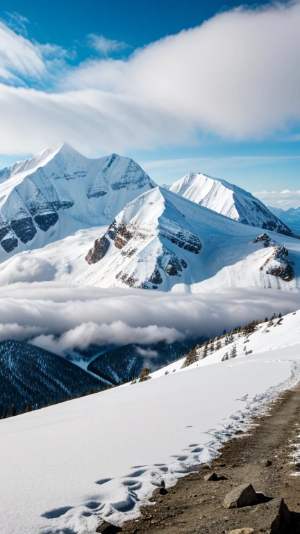 A mountain covered in snow