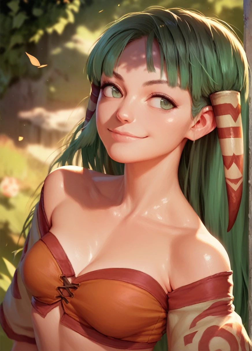 score_9, score_8_up, score_7_up, score_6_up, 1girl, solo,  feena_grandia, looking to me, smiling,realistic eye proportion