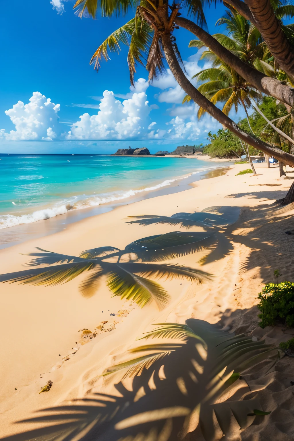 ((Highest quality)), ((masterpiece)), (detailed), Sandy Beach,Ocean,Ocean辺,Guam,Palm tree