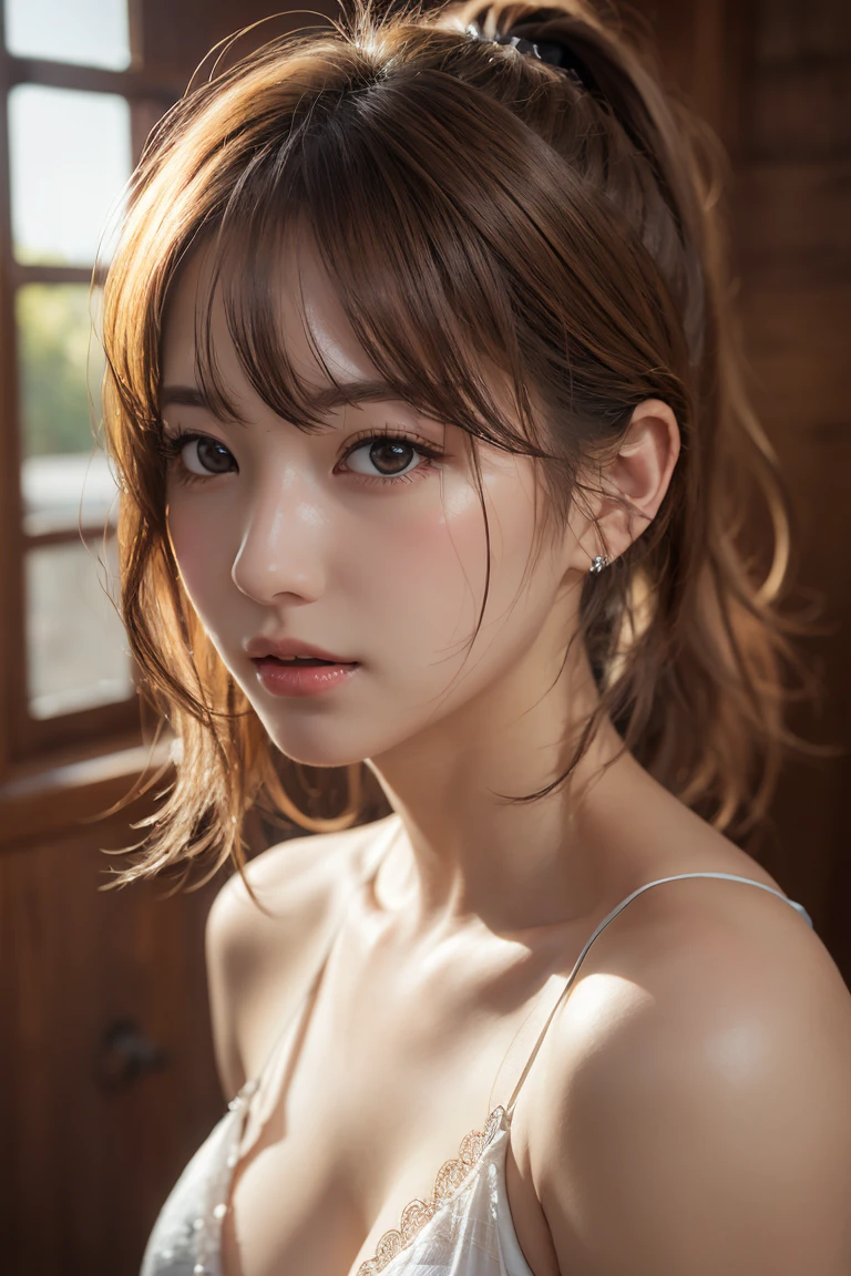 (RAW photo, best quality),(realistic, photo-realistic:1.3), masterpiece, an extremely delicate and beautiful, extremely detailed, CG, unity , 2k wallpaper, Amazing, finely detail, light smile, extremely detailed CG unity 8k wallpaper, huge filesize, ultra-detailed, highres, absurdres, soft light, ponytail, short bang, blonde hair, floating hair novafrogstyle, beautiful detailed girl, detailed fingers, extremely detailed eyes and face, beautiful detailed nose, beautiful detailed eyes, long eyelashes, light on face, looking at viewer, closed mouth, 1girl, cute, young, mature face, full body, small breasts, realistic face, realistic body, beautiful detailed thigh, ulzzang-6500-v1.1, lora:koreanDollLikeness_v15, costume : crop top, aqua eyes