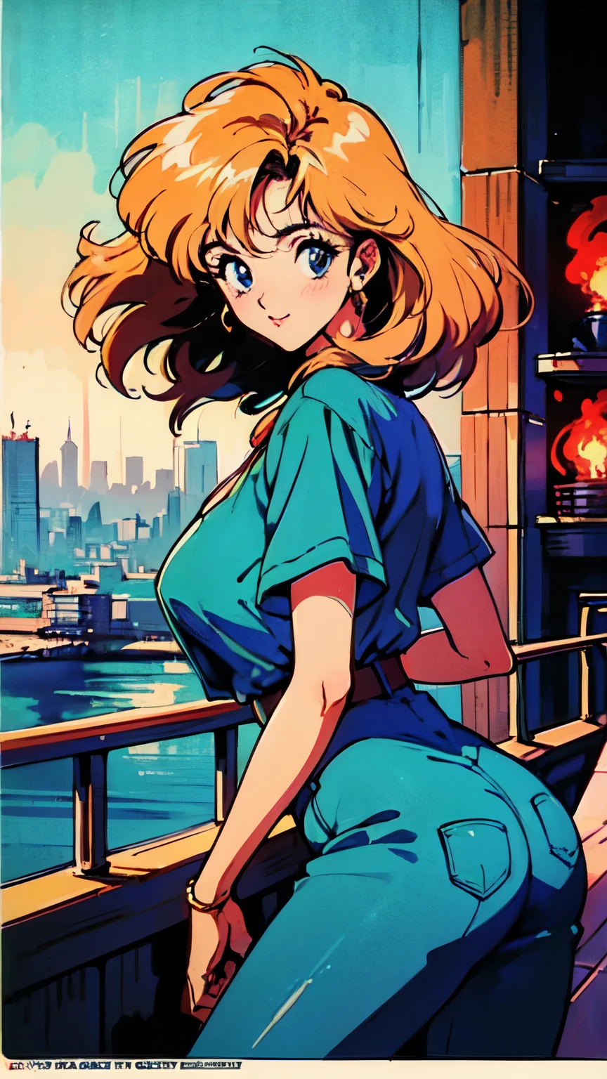 (80's, Retro, City Pop Poster:1.5), (Album cover), (masterpiece, Highest quality), (anime, figure),
Best Photo Poses, Dynamic Angle, Cowboy Shot, blonde Russian girl, 19 years old, Large Breasts, Wide Hips, Perky ass, Round ass,
girl, alone, smile, A perfect eye for detail, Delicate face, blue eyes,
High Fashion,