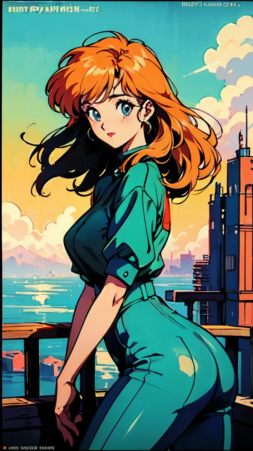 (80's, Retro, City Pop Poster:1.5), (Album cover), (masterpiece, Highest quality), (anime, figure),
Best Photo Poses, Dynamic Angle, Cowboy Shot, blonde Russian girl, 19 years old, Large Breasts, Wide Hips, Perky ass, Round ass,
girl, alone, smile, A perfect eye for detail, Delicate face, blue eyes,
High Fashion,