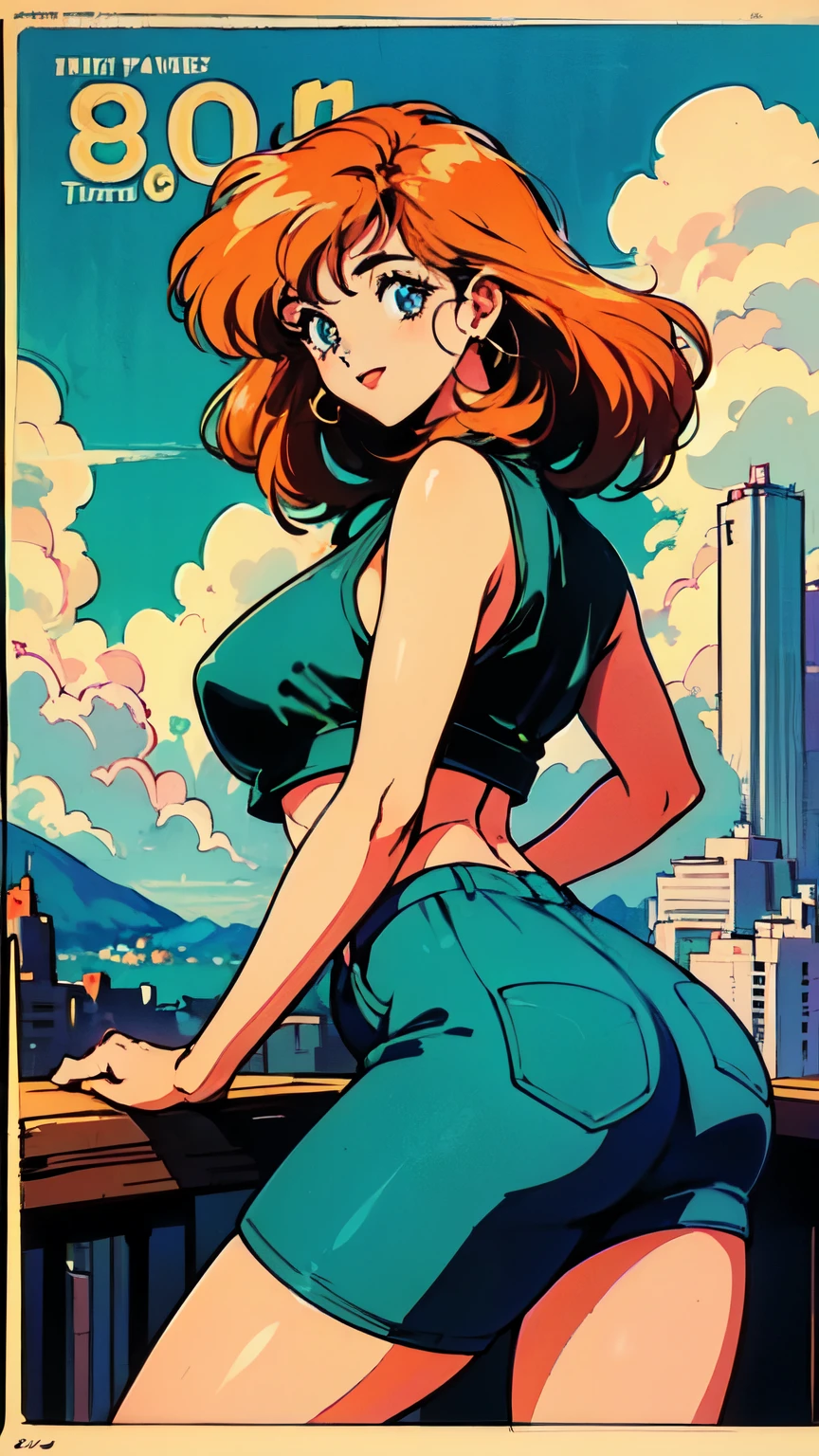 (80's, Retro, City Pop Poster:1.5), (Album cover), (masterpiece, Highest quality), (anime, figure),
Best Photo Poses, Dynamic Angle, Cowboy Shot, blonde Russian girl, 19 years old, Large Breasts, Wide Hips, Perky ass, Round ass,
girl, alone, smile, A perfect eye for detail, Delicate face, blue eyes,
High Fashion,