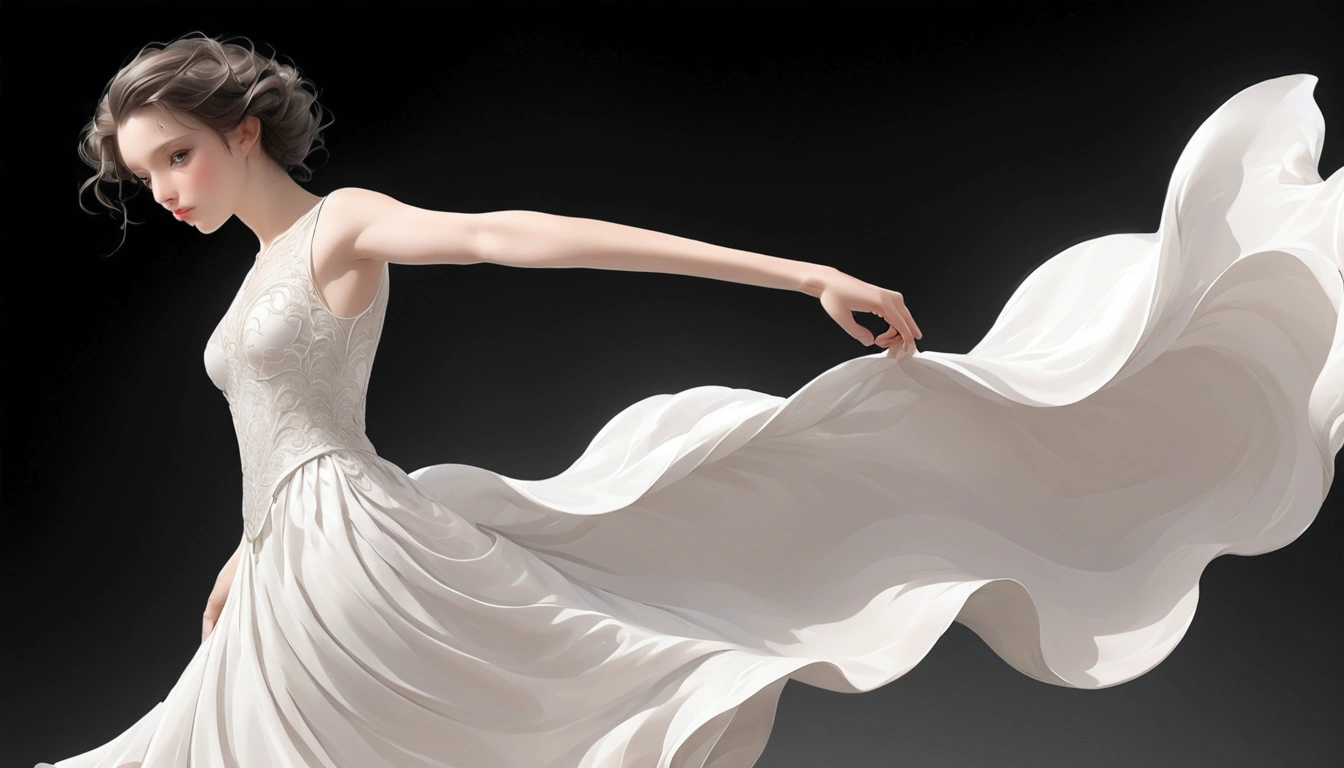 Refine the face,Background is milky white。