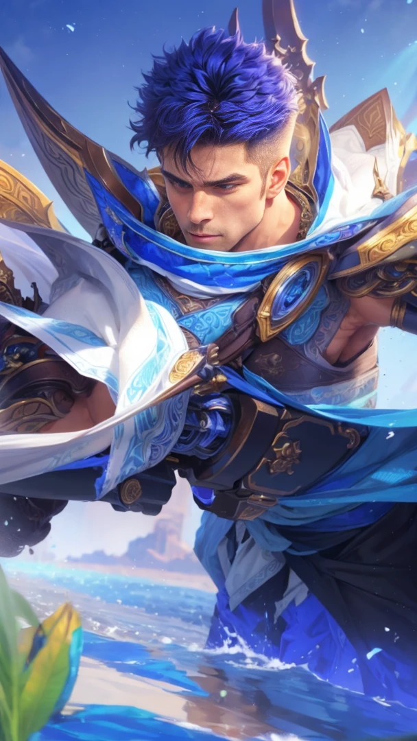 (Intricate Details, Masterpiece, Best Quality, High Resolution, 8k), (1man), (male:1.2), finely detailed eyes and face,masculine appeal, commanding presence, bulging biceps and triceps, well-developed quadriceps and hamstrings, light skin, portrait, solo, half shot, looking down, detailed background, detailed face,finely detailed background, Depth of Field, VFX