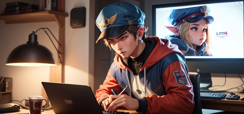 Large LUTINIKS writing, gaming, cap,