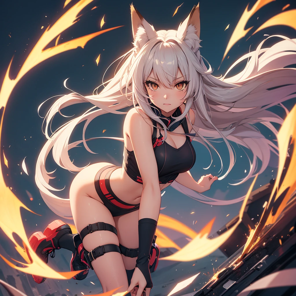 Fox girl kicking