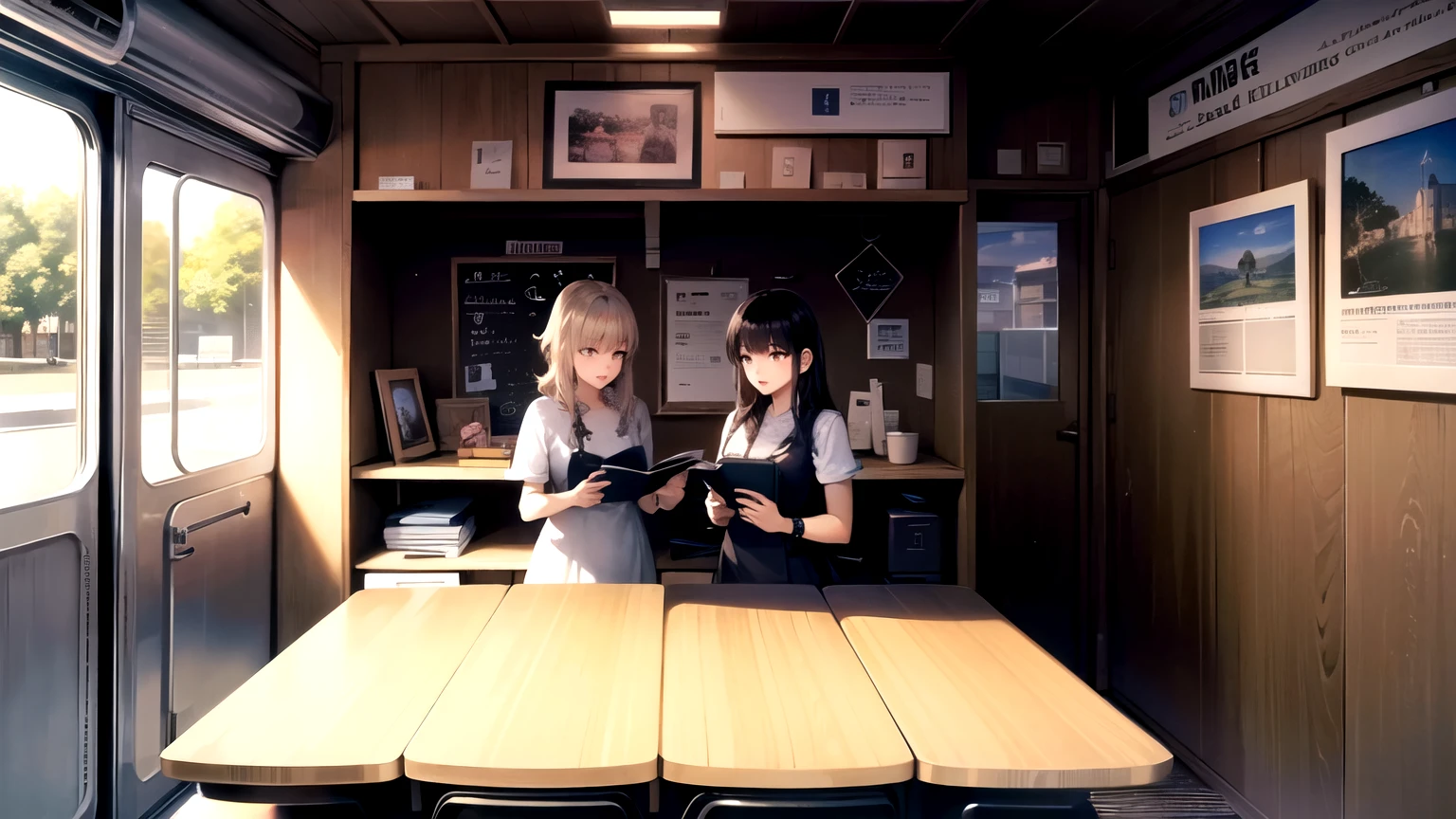 ((Highest quality)), ((masterpiece)), (detailed), Two Girls,Artificial Intelligence,Giant Cherry,subway,refrigerator,Pantomime,Reproduction number,craziness,Notebook doodles,Mathematical,Boeing,