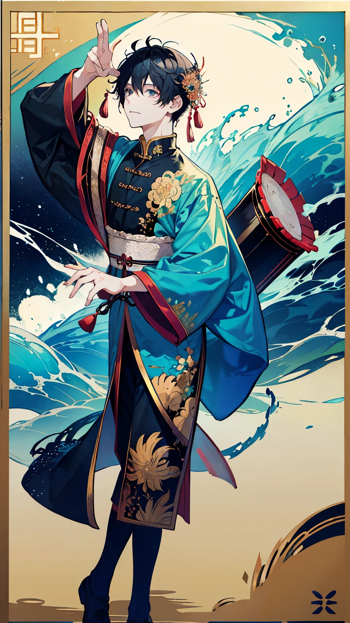 白い龍godと黒い龍god、The background is the sea、null、god々Shining light