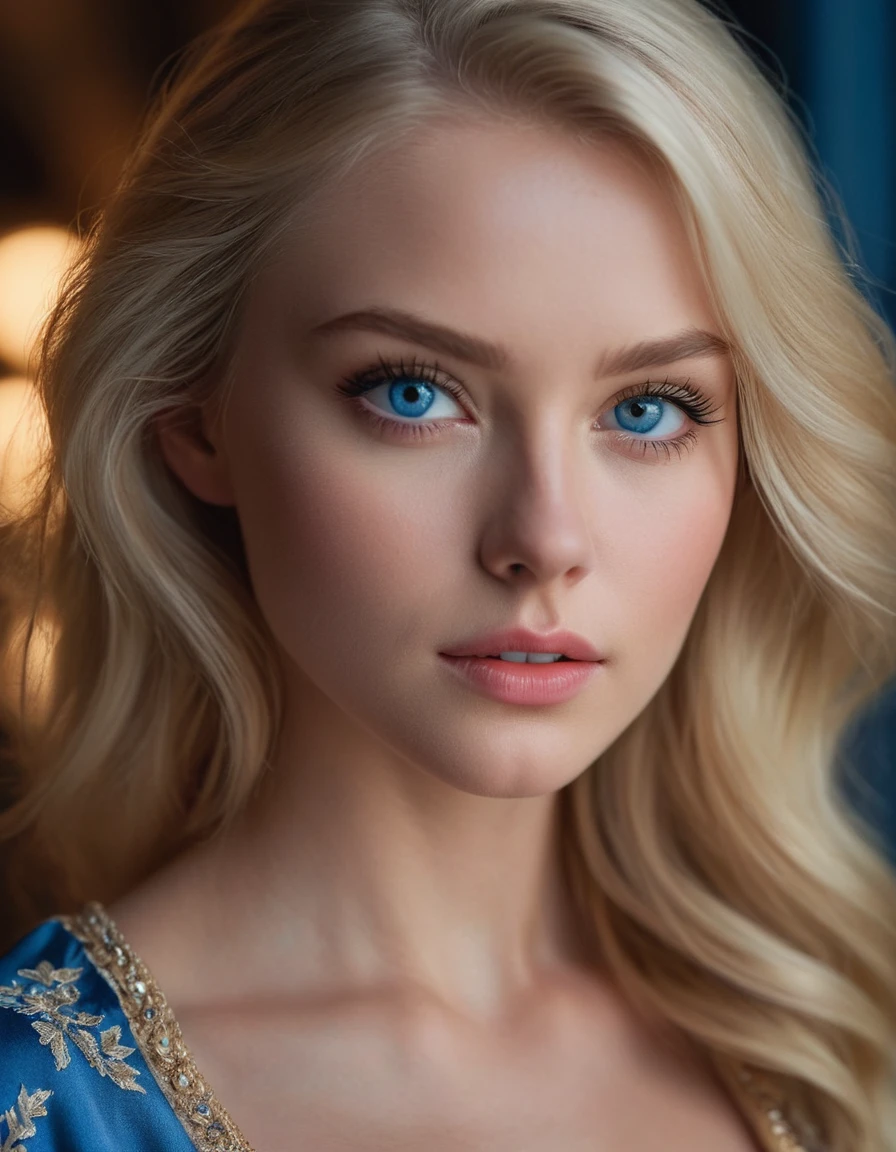 a beautiful blonde girl, detailed face, beautiful blue eyes, long eyelashes, delicate facial features, touching her vagina, sensual expression, detailed skin, smooth skin, porcelain skin, detailed clothing, detailed background, photorealistic, highly detailed, 8k, masterpiece, cinematic lighting, dramatic lighting, vibrant colors, cinematic colors, elegant, graceful, serene