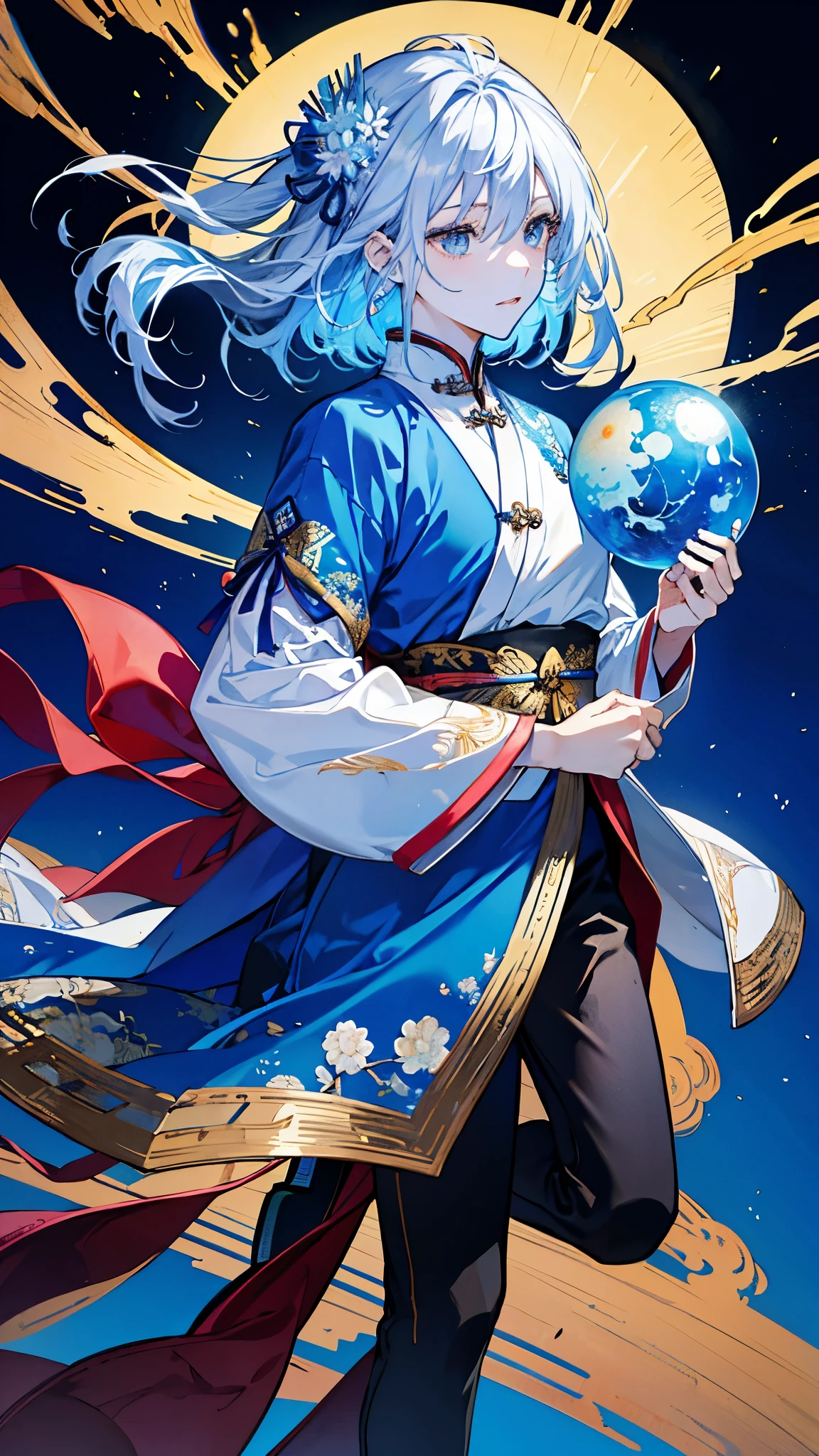 白銀の髪が風にDancing、A woman wearing a black kimono、A beautiful big round moon、A beautiful lake in the forest in the background、水滴がDancing、銀colorの髪飾りをしている、night、enamel,agate,肌colorの世界,Blood Blue Maiden 32k(masterpiece,Kilo,Aoyama Pond,Hyper HD,32K)Long, flowing silvery hair,Blood Pond,bloom, color,Sulky (Post Cock Scarf), Dancing, looking at the ground, Long white hair, Floating bright blue, Gold tiara with fire cloud pattern, 日本の着物の金絹の黒colorの衣服, (Abstract Metaverse Splash:1.2), White background,Peony flower, guardian of vitality(Realistically:1.4),明るい銀colorの髪,Smoke on the road,The background is pure, High resolution, detailed, RAW Photos, sharp, Nikon D850 film stock photo by Jefferies Lee 4 Kodak Portra 400 camera F1.6 shots, 豊かなcolor彩, Ultra-realistic vivid textures, Dramatic lighting, Unreal Engine Art Station Trends, Cinestia 800,A girl with long, flowing, bright silver hair,giant colorful bubbles、princess、kimono