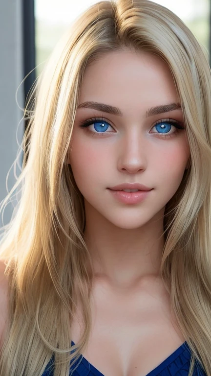 ((best quality)), ((masterpiece)), (detailed), perfect face, very attractive beautiful 19 years old blonde blue eyed spanish girl with medium long hair and clear blu eyes looking directli into camera, hot, sexy, pasport photo, beautifulest, round face, good chin, best propotions, high textured skin and hair, amazing blue eyes and blonde hair
