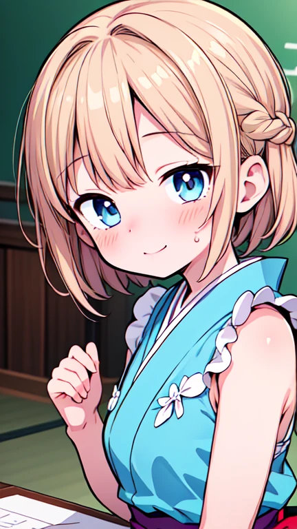 Let's think step by step,Highest quality, masterpiece, Ultra-high resolution, 8k,Show anime style ,Soft Line Art, Digital Enhancement, shojo anime touch, shojo manga core, Flowing fabric, close, Soft Drawing, Ultra-Definition Digital Anime Art, Clear facial depiction, Super detailed girl cartoon character art, Ultra-detailed manga style, Highest qualityの色,(((Upper body close-up))), (Tabletop,Highest quality:1.4),(8k,RAW Photos,Like the picture:1.2), Detailed skin,Detailed face,Woman with short brown hair, Anatomically perfect hands,A little chubby,Small breasts,Small butt,Japanese Idols,Cute Face,Eyes closed,Mouth open,Laughing happily