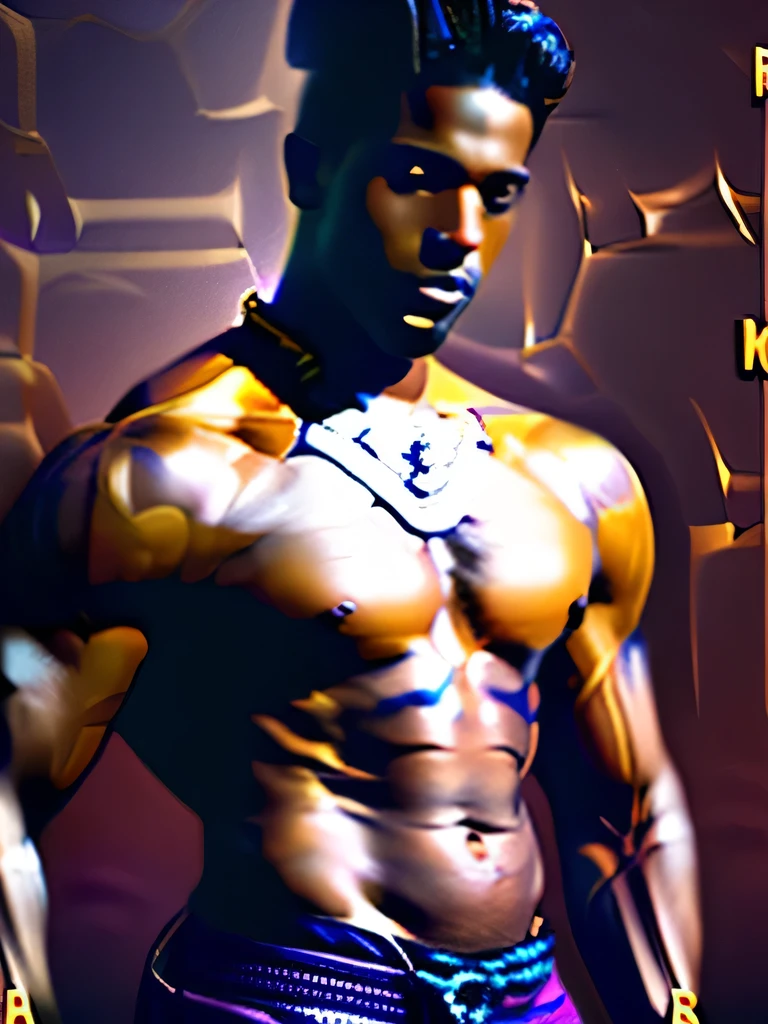 Un homme noir sexy torse nu en mode prince égyptien