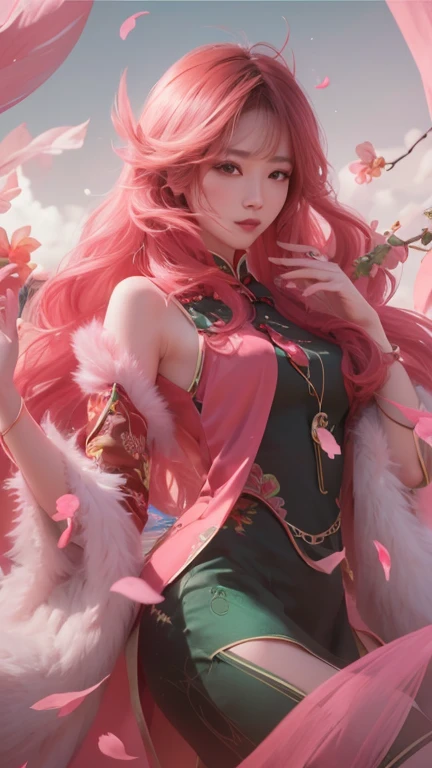 8K, 1.4 times more realism,Ultra HD, High Detail, Super eye details,cheongsam,Long legs