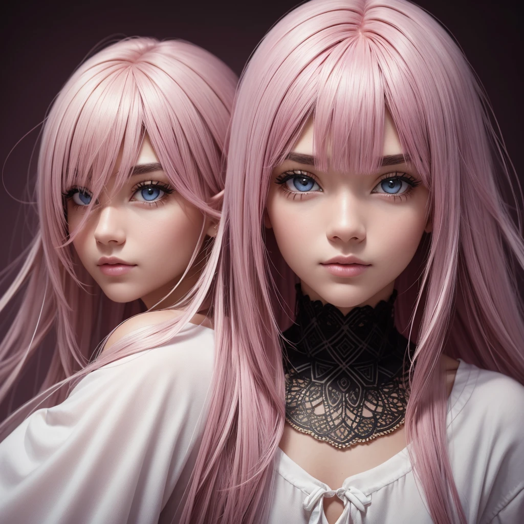 "Turn your ideas into a visual masterpiece with our AI platform. Our advanced technology allows you to create high-quality images with stunning detail, from long intricate hairs to the depth of brown eyes. Capture your unique style with pink hair and deep white Emo clothes, all on brilliant gradient backgrounds and LEDs to add edge. With RAW and film grain shooting 1.1, Your portrait photos will have an extremely realistic quality that will leave viewers in awe."