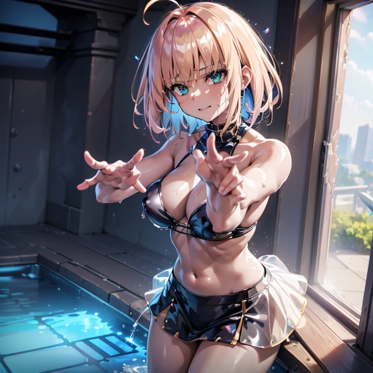 ((Highest quality)), ((masterpiece)), (detailed:1.4), 3d, detailedな筋肉のリアルなmasterpieceを持つカメラを見ている美しいサイバネティックガール, Beautiful cyberpunk woman image,High resolution (High Dynamic Range),Ray Tracing,NVIDIA,Super Resolution,Unreal 5,Scattered beneath the surface,PBR Texturing,Post-processing,Maximum clarity and sharpness,Multilayer Texture,Albedo and Specular Maps,Surface Shading,Accurate simulation of light-matter interactions,Perfect Proportions,Octane Rendering,Two-tone lighting,wide aperture,Low ISO,White balance,Three-part method,8K RAW, Active Pause, Action pose, Gold Parts, fringe, Short-haired,(A faint smile), ((The background is a large shower room.))(From below),masterpiece,8k,Silicone Skin, ((In-focus photo)), ((Focused photos)), ((People are not blurred)), 4K,Silver Hair、Attractions、A beautiful high-contrast iridescent bikini、Subduction into liquid metal、sprawl、Shiny silver bed、trembling,Sweat,Sweatの滴,Heart symbol,(Neon glowing skin、Pink and blue light source、Skin glowing with black light),huge , ((Heavy breathing:1.3)), , Little devil smile, From belowのアングル、、throw、((夜のPool Example、Pool Example、Illuminated by neon and black lights)))、Dancing、((Two perfect hands))、((Perfect Five Fingers))、((Supple Hands))、((Flexible fingers))、((Perfect Arms))、((Perfect legs))、((Flexible arms))、((Flexible legs))、Cute gesture、Cool pose、