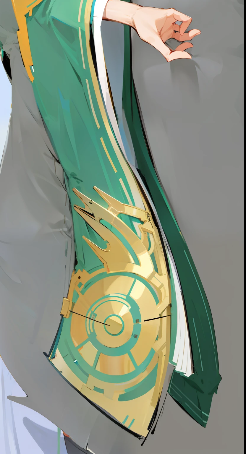 Sleeve structure details of the clothing, pleated metal details