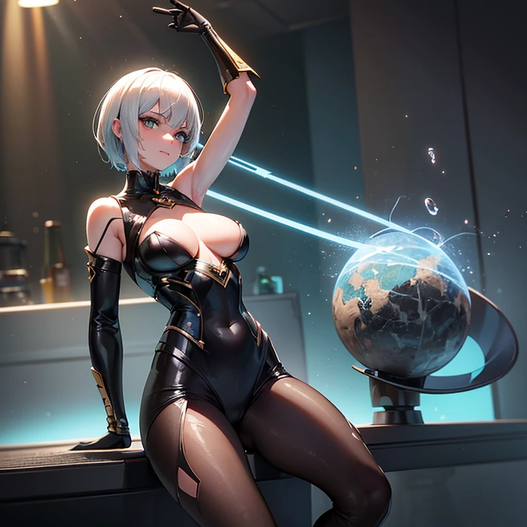 ((Highest quality)), ((masterpiece)), (detailed:1.4), 3d, detailedな筋肉のリアルなmasterpieceを持つカメラを見ている美しいサイバネティックガール, Beautiful cyberpunk woman image,High resolution (High Dynamic Range),Ray Tracing,NVIDIA,Super Resolution,Unreal 5,Scattered beneath the surface,PBR Texturing,Post-processing,Maximum clarity and sharpness,Multilayer Texture,Albedo and Specular Maps,Surface Shading,Accurate simulation of light-matter interactions,Perfect Proportions,Octane Rendering,Two-tone lighting,wide aperture,Low ISO,White balance,Three-part method,8K RAW, Active Pause, Action pose, Gold Parts, fringe, Short-haired,(A faint smile), ((Very elegant)), ((Very luxurious)), ((I'm in the large bath))(From below),masterpiece,8k,(Silicone Skin), ((In-focus photo)), ((Focused photos)), ((People are not blurred)), 4K,Silver Hair、Attractions、A beautiful high-contrast iridescent bikini、sprawl ,Heart symbol,(Glowing Skin、Pink and blue light source),huge , ((Heavy breathing:1.3)), , Little devil smile, From belowのアングル、、throw、((Illuminated by neon and black lights)))、Dancing、((Two perfect hands))、((Perfect Five Fingers))、