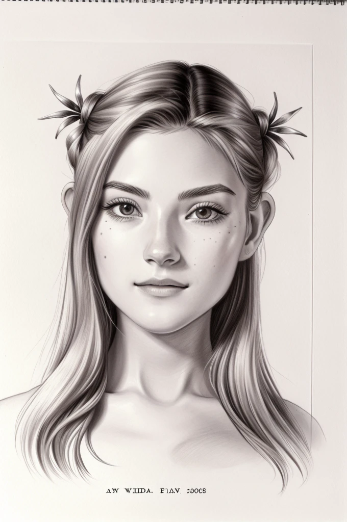 Eva Elfie, A pencil drawing of a girl on a piece of paper