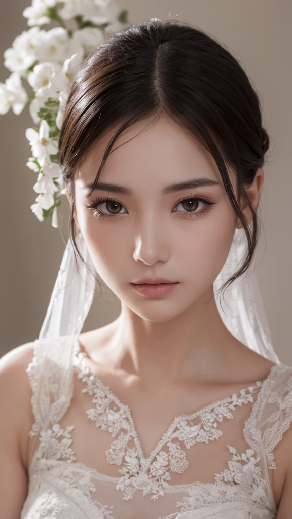 (A hyper-realistic) , (photographrealistic:1.4),(Increase the resolution), (8K), (ighly detailed), (Beautiful and detailed eye quality), (ultra-detailliert), (masterpiece), (wall-), (详细的脸), 独奏,1 rapariga, perfect beautiful japanese woman、age19、looking at the viewers, delicate detail, A detailed face,