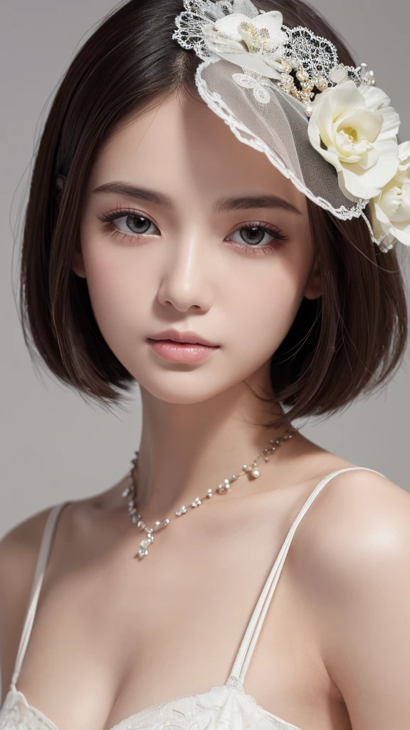 masterpiece, Highest quality, Very detailed, figure,(One girl),Beautiful attention to detail, Clear Eyes,Beautiful double eyelids,Delicate eyelashes,View your viewers,A beautifully detailed face,Neat and beautiful,Pale skin,Clear skin,Clean and fresh,Close-up of face,short hair,High resolution, Gaze, Black Hair, High-resolution model, High detail, Ultra high definition,