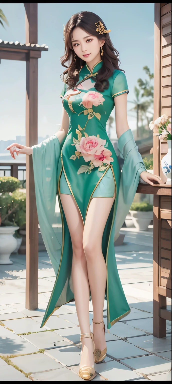 8K, 1.4 times more realistic,Ultra HD, High Detail, Super eye details,cheongsam