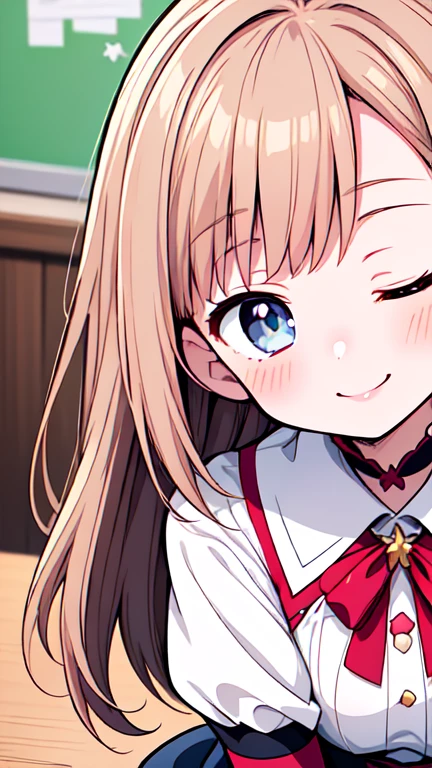 Let's think step by step,Highest quality, masterpiece, Ultra-high resolution, 8k,Show anime style ,Soft Line Art, Digital Enhancement, shojo anime touch, shojo manga core, Flowing fabric, close, Soft Drawing, Ultra-Definition Digital Anime Art, Clear facial depiction, Super detailed girl cartoon character art, Ultra-detailed manga style, Highest qualityの色,(((Upper body close-up))), (Tabletop,Highest quality:1.4),(8k,RAW Photos,Like the picture:1.2), (((she has her eyes closed and mouth open, smile))),Detailed skin,Detailed face,Woman with short brown hair, Anatomically perfect hands,A little chubby,Small breasts,Small butt,Cute Face,