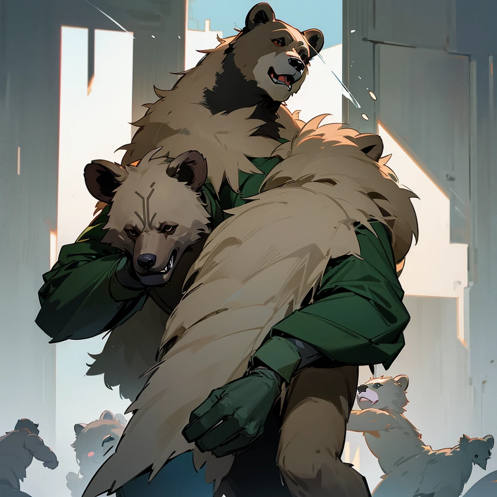 grizzly bear army general soldier , brutal,