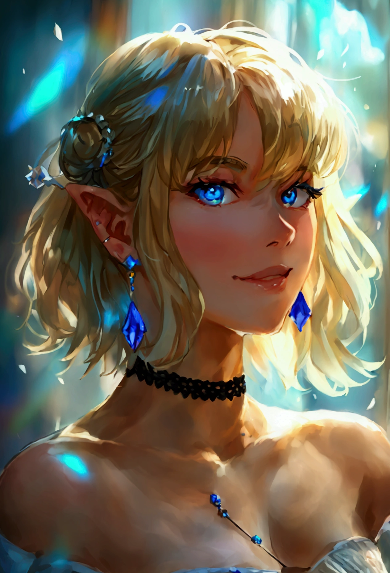 ((最good quality, 8k, masterpiece: 1.3, ultra HD, good quality, 最good quality, High resolution, 真实感)) 、25-year-old Caucasian woman、blue eyes、Long hair、smile、Slender、sslim, but muscular like an athlete、I would like, that my head does not appear on the screen、Wear accessories on your wrist、Roten Nagellack Carry、I have a peticure、Aerial perspective((atmospheric perspective))、smile((smiley))、Background blur((depth of field)、Crystal earrings((Crystal earrings))、bionde((biondes Haar))、Bangs at the parting((parted bangs))、Page up((Haare eine Page up))、Scissor top((gathered top))Carry、Wear knitted tights、Wear a low-cut micro mini skirt、No sleeve、wear sneakers、In the Soho district