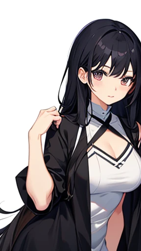 cute, Chibi Character,Long black hair、Large Breasts