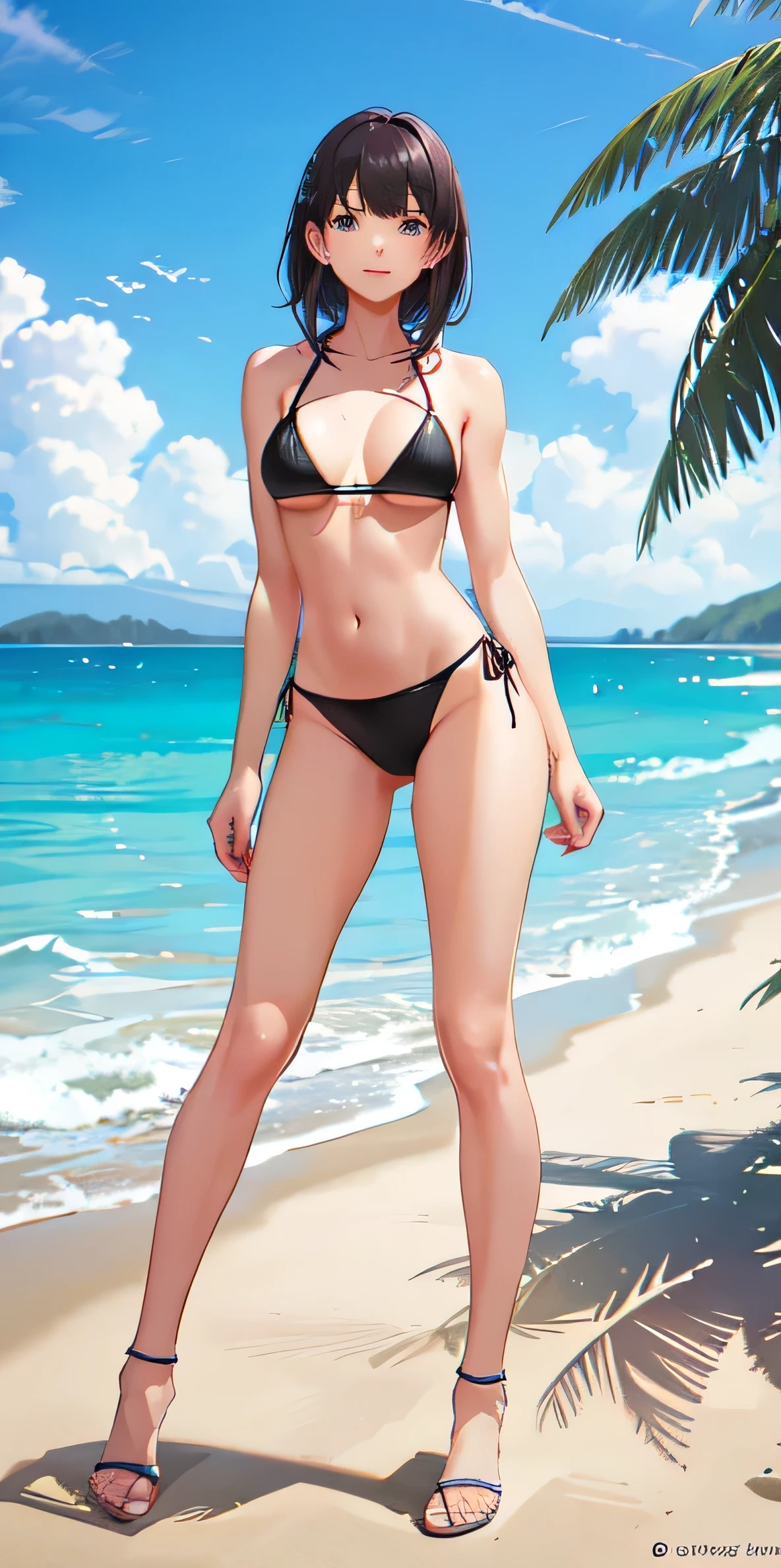 Full body fit woman wearing bikini