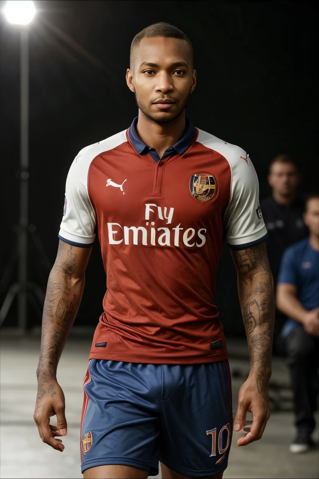 30s man, (short hair, pieces:1.2), ((Thierry Daniel Henry:1.5)) , euro soccer, Arsenal Football Club, wearing uniform, profile shot, football player, profile pic, (looking front:1.2), high-quality, hyper realistic, photorealistic, 8K, best quality, 4k, 8k, highres, masterpiece:1.2), ultra-detailed, (realistic, photorealistic, photo-realistic:1.37), HDR, UHD, studio lighting, ultra-fine painting, sharp focus, physically-based rendering,extreme detail description, professional, vivid colors, bokeh, epiC35mm