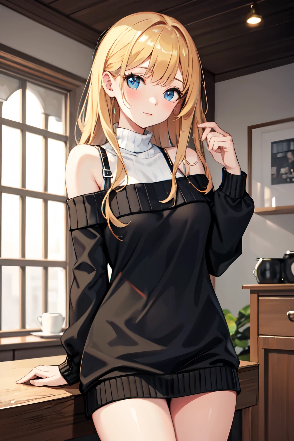 (masterpiece, best quality), 1girl, <lora:virgin_destroyer_sweater_v0.4:1> virgin destroyer sweater