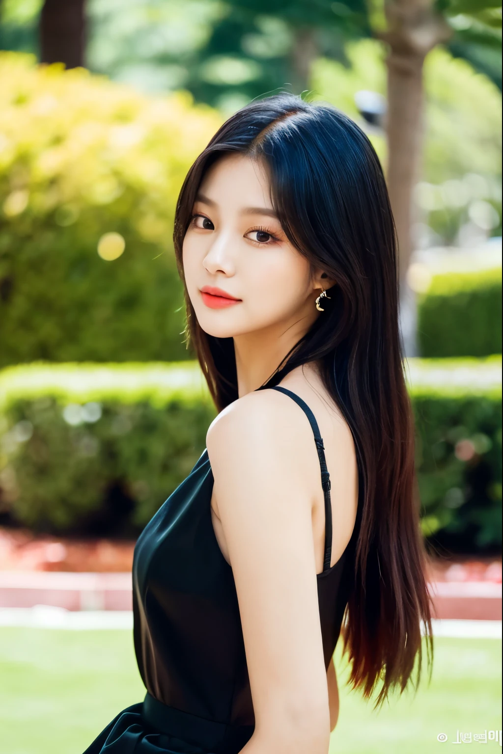 a woman in a black dress posing for a picture, portrait of jossi of blackpink, taejune kim, blackpink jennie, portrait of female korean idol, jinyoung shin, gongbi, heonhwa choe, red velvet, portrait of kpop idol, sun yunjoo, jaeyeon nam, kim hyun joo, jiyun chae, park ji-min