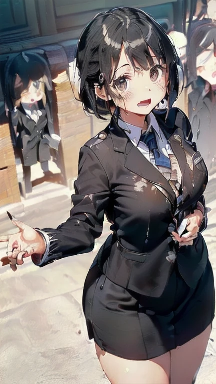 (must be follow these prompts:2.2),masterpiece,best quality,extremely detailed,(in her clothing:3.0),(in her formal styled business suit clothing:2.6),(adorable expression:2.5),(usual face:2.2),(displayed one girl on single picture:2.4),(black hair:2.1),(A short, slightly plump new employee in a business suit working in modern Tokyo:2.2),(The new employee is short and wears a business suit that looks ready to burst.:1.8),(A cute moan like a young girl:2.1),(その新入社員はInnocent faceをしていてとても可愛い:1.9),(The new employee is wearing a business suit that has been stained with a slightly brownish-yellowish stain from a previous .:1.8),(The new employee's breasts, covered by her business suit, are bulging out due to her strong sexual desire.:1.9),(Lewd love juices dripping down the inner thighs of his dark grey trousers:2.1),(in her clothing massively ejaculated:2.6),(in her clothing over and over again ejaculated:2.4),(japanese frousy girl:1.7),(men's elected twangers were inserted her:2.3),(in her clothing massively ejaculated:2),(she was already stroked up to the depth intervaginal sensual spot:1.7),(notably buldged up her inner labia majora:2.6),(A young, shy moan:1.5),(big breasts in her clothing:2.2),(A new employee with a very innocent look while working in the office:2.3),(The new employee is short but has a slightly plump body.:1.9),(The crotch of his dark grey trousers is heavily discolored with love juice stains.:2.5),(The new employee is convulsing and dripping love juice from her pussy, which is hidden under her pants.:1.8),(The new employee's dark grey trousers, tightly encircling her plump thighs, are damp with lascivious secretions.:1.9),(The new employee endures the slush between his legs by keeping his dark grey trousers on tight.:2.5),(The corner of a young girl's body々A new employee whose entire body was toyed with by the lewd urges that wriggled wetly.:1.7),(A new employee who is always holding his crotch over his dark grey trousers:1.7),(A moan filled with childish embarrassment:1.5),(The new employee's suit-covered breasts and nipples are bulging with lust.:1.8),(The new employee's lewd body beneath her clothes is swelling slightly with her lascivious reaction.:1.6),(The new employee works very diligently.:2.5),(The new employee has short, thick legs.:1.6),(first time々New Employees:2.2),(she looks like japanese idol:2.3),(The dark grey trousers are made of a durable fabric that will never tear.:4.3),(Her bursting breasts are completely hidden under a dark grey office suit:1.8),(she looks like a ta:2.0),(All of this happened to the new employee himself, not anyone else.:2.1),(Slimy semen was leaking from the crotch area of his dark grey trousers.:1.6),(tough business suit:2.2),(Make sure to depict the face:5.3),(Calm expression:4.3),(Innocent face:3),(The story focuses on just that one new employee.:3.3),(The only characters that appear are the new recruits.:4.2),(Portrait Style:5)