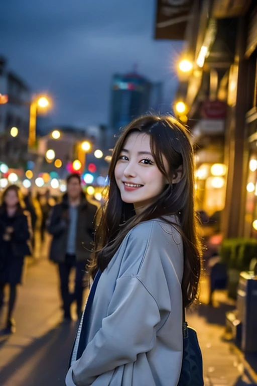 （Highest quality），（masterpiece），Downtown at night，１０Teenage Girls