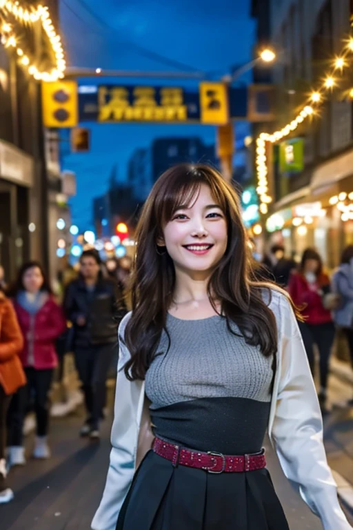 （Highest quality），（masterpiece），Downtown at night，１０Teenage Girls