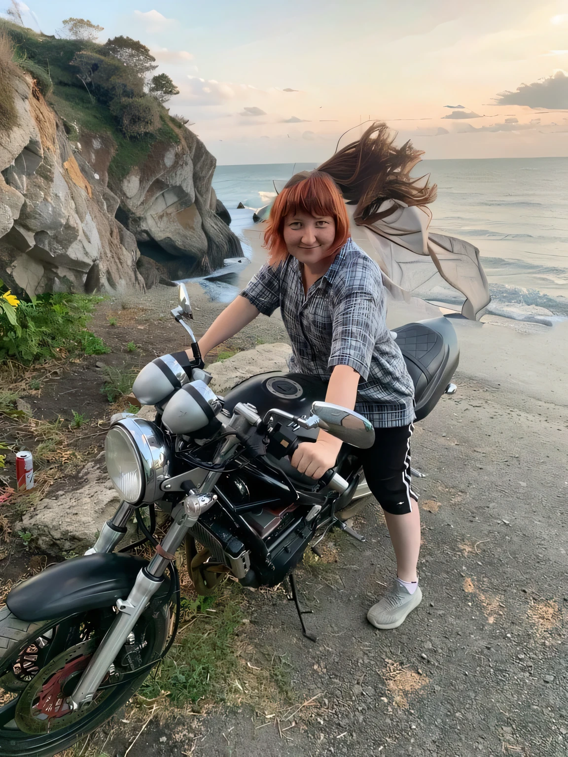 The sea in the background