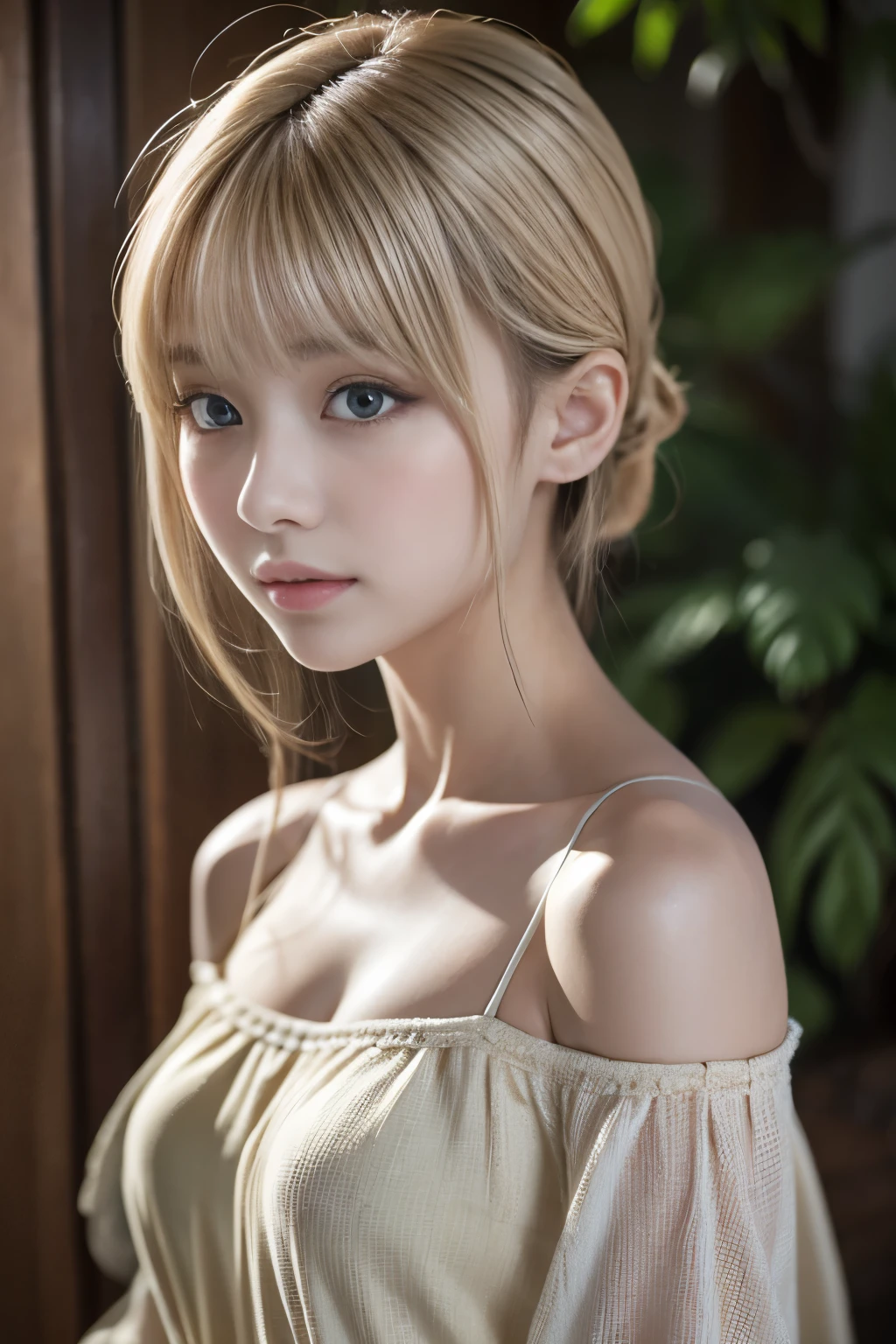 masterpiece, Highest quality, Ultra high definition, Very delicate and beautiful少女,Very delicate and beautiful, Soft skin texture, masterpiece,世界masterpiece劇場, Very detailed, Very detailed, Highest quality, Silky blonde, High resolution, Very detailed,One girl, Off the shoulder, Highest quality, Realistic:1.5, View your viewers, material, canvas, oil, Realistic, Portraiture,Genuine,