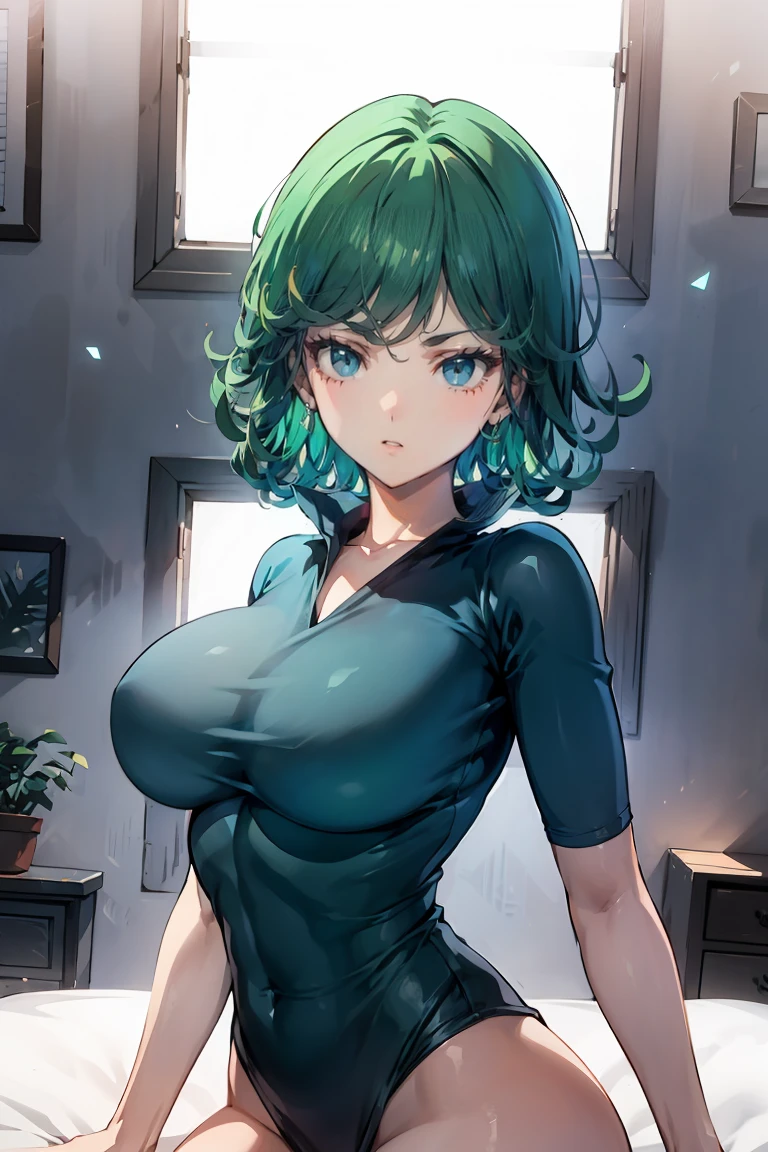 Highest quality)), ((masterpiece)), (become close:1.4), 3d,High resolution (High Dynamic Range),Ray Tracing,NVIDIA,Super Resolution,Unreal 5,Scattered under the surface,PBR Texturing,Post-processing,Anisotropic Filtering,Written boundary depth,Maximum clarity and sharpness,Multilayer Texture,Albedo and Specular Maps,Surface Shading,Accurate simulation of light-matter interactions,Perfect Proportions,Octane Rendering,Two-tone lighting,wide aperture,Low ISO,White balance,Three-part method,8K RAW, Beautiful illustrations, (Natural Side Lighting, Cinema Lighting), Looking at the audience, Upper Body, (Front view), 1 girl, Japanese, Perfect Face, Symmetrical cute face, Glowing Skin, Baby Face, Long eyelashes, (Big Breasts),Beautiful Hair, Beautiful Face, Beautiful and beautiful eyes, Beautiful body, Beautiful breasts, Beautiful thighs, Beautiful legs, Beautiful fingers, (Beautiful views), (Cute Smile), (1 girl), Green Hair,Tight clothes,jewelry,