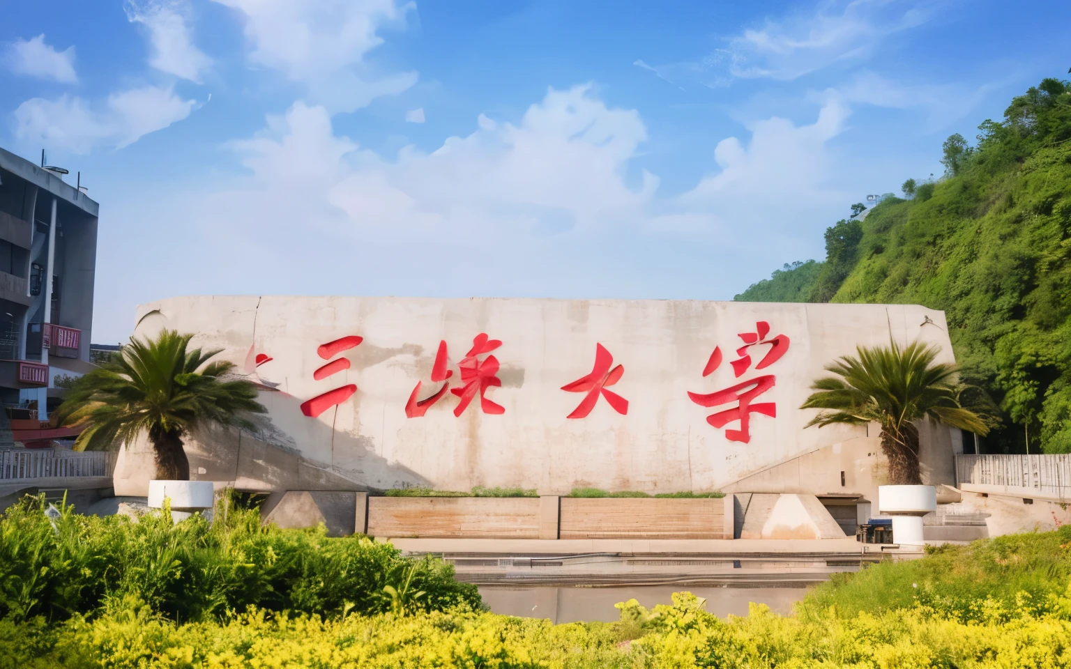 With the Three Gorges Dam in the background