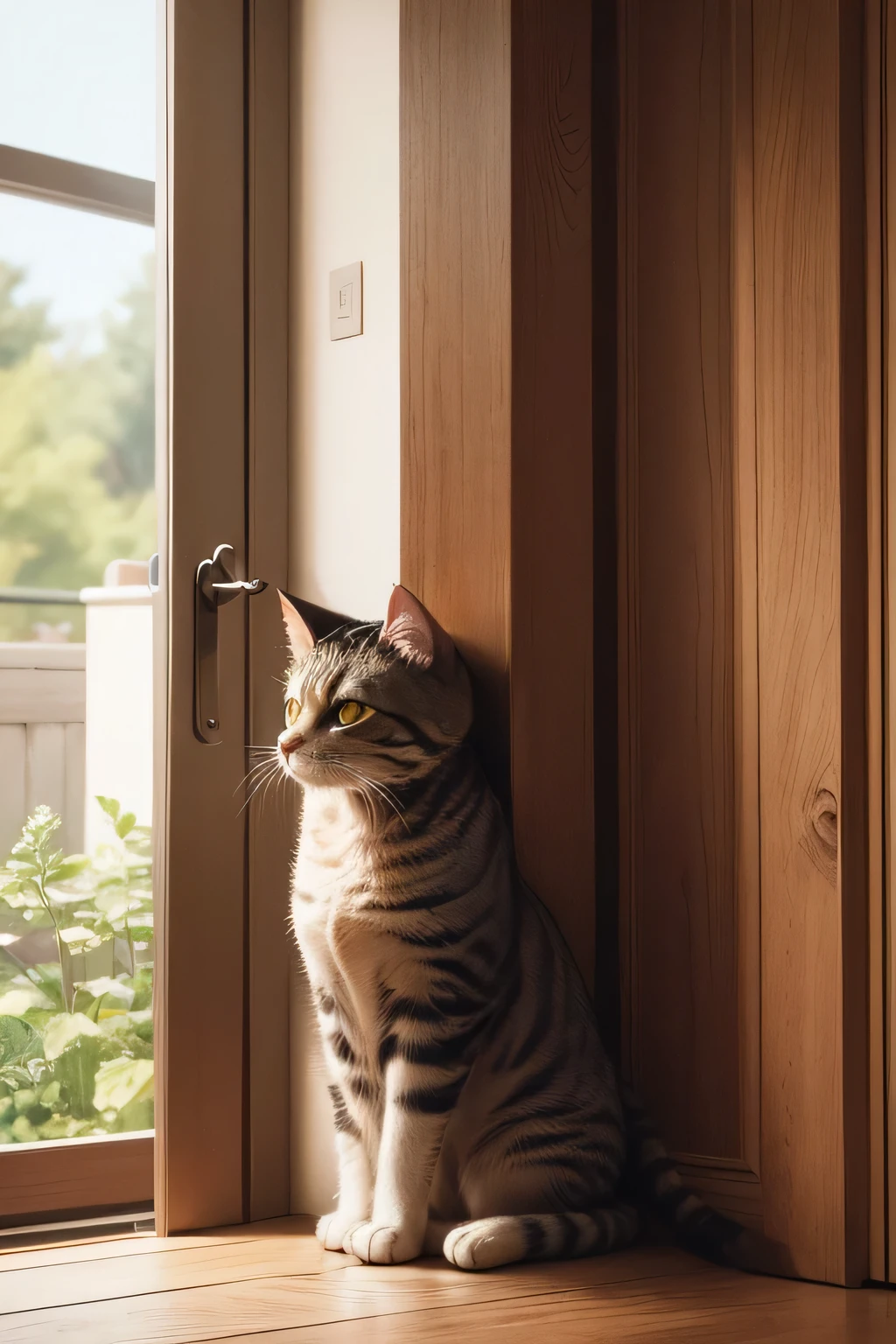 cat peering curiously into something.